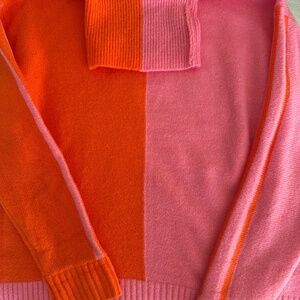 THML pink and orange sweater size small